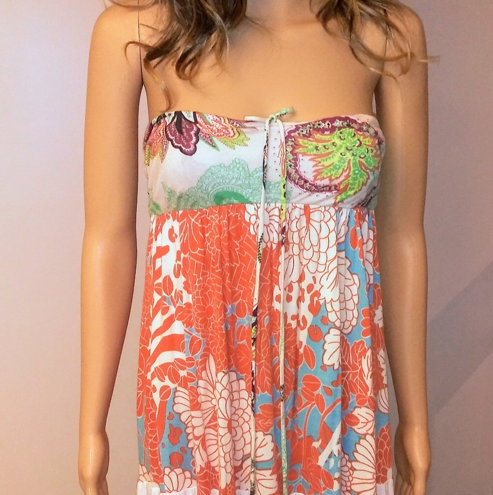 Hippy sundress halter or strapless small